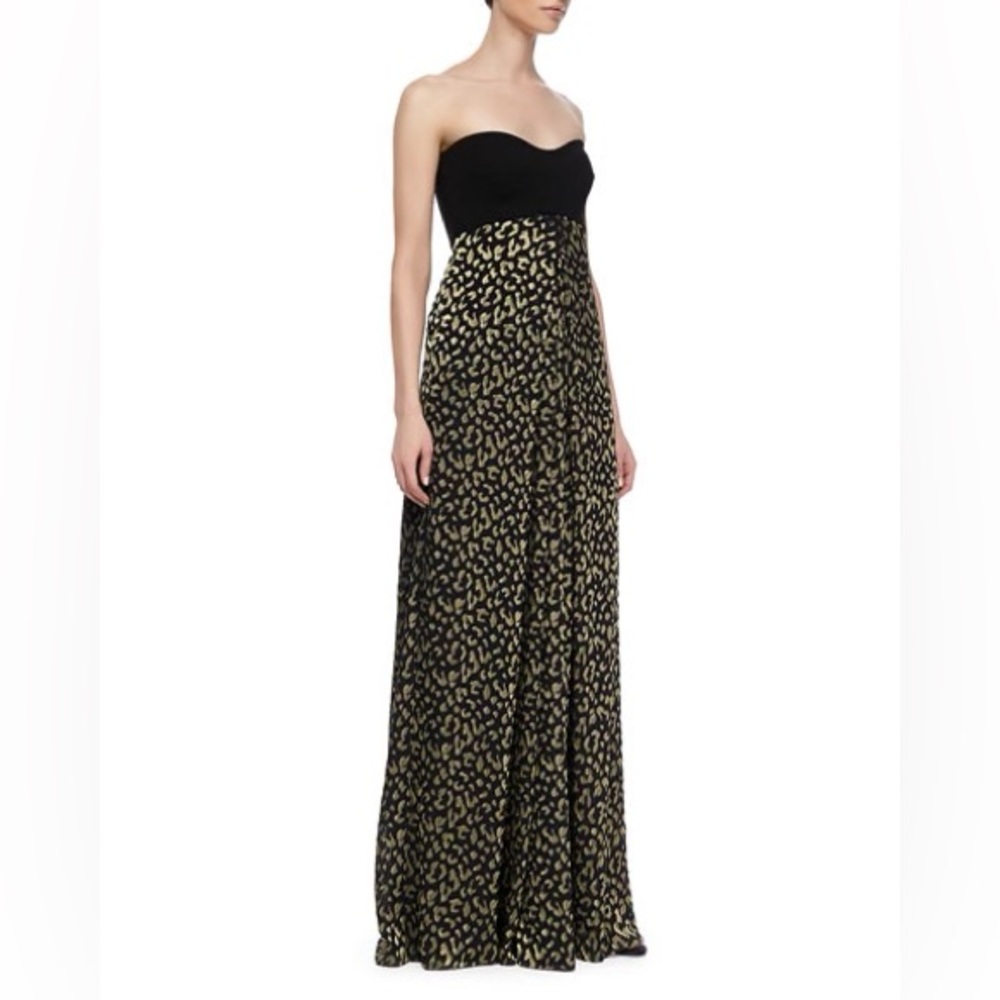 Diane von Furstenberg Adriana strapless silk leopard print maxi dress